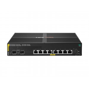 HPE Aruba Networking CX 6000, 8-portni switch (omrežni preklopnik) 10M/100M/1G, Class4 PoE, 2 SFP 1G vrata, 67 W