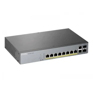 ZYXEL GS1350-12HP, 12-portni upravljani switch (omrežni preklopnik) za CCTV s PoE in dolgim dosegom, 130W