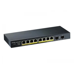 ZYXEL GS1900-10HP v2 8-portni GbE L2 PoE Smart switch (omrežni preklopnik) z 2 SFP režama, 802.3at, namizna brezventilatorska izvedba, 70 W