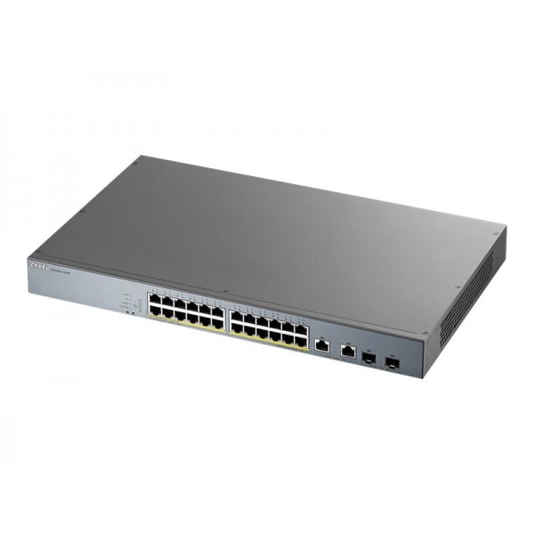 ZYXEL GS1350-26HP 26-vratni upravljan PoE switch (omrežni preklopnik) za CCTV z daljšim dosegom, 375 W