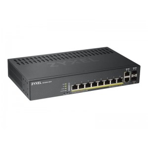 ZYXEL GS1920-8HPv2 – 10-portni Smart Managed switch (omrežni preklopnik) z 8× Gigabit bakrenimi porti in 2× Gigabit SFP/combo porti.