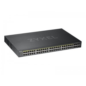 ZYXEL GS1920-48HPv2, 52-portni pametno upravljan PoE switch (omrežni preklopnik) z 48x Gigabit bakrenimi PoE porti in 4x Gigabit combo priključki.