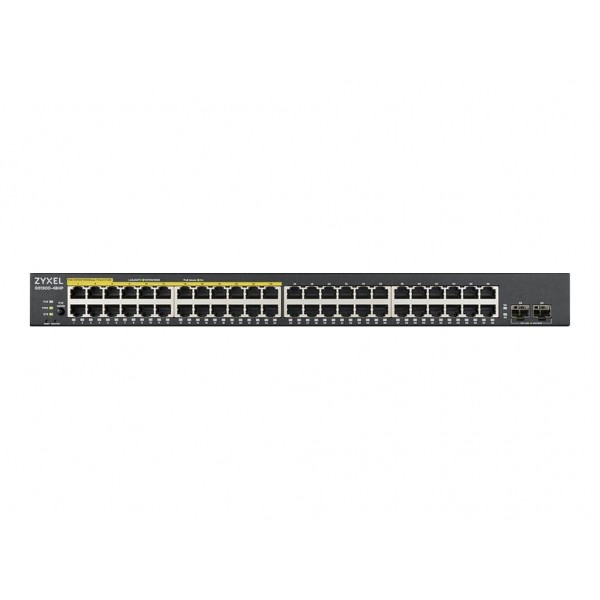 ZYXEL Zyxel GS1900-48HP v2, 48-portni GbE L2 Smart switch (omrežni preklopnik), 170 W, za vgradnjo v rack