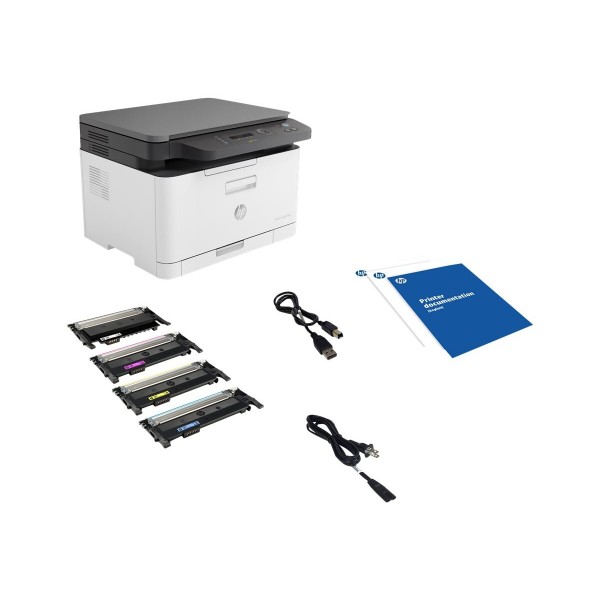 HP Color Laser MFP 178nw, večfunkcijski barvni laserski tiskalnik A4 (210 x 297 mm), tiskanje 18 strani/min, kopiranje 18 strani/min, vhodni predal 150 listov, povezljivost USB 2.0, LAN, Wi-Fi