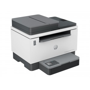 HP LaserJet Tank MFP 2604sdw — vse-v-enem mono laserska naprava s polnilnim rezervoarjem, A4 (216 × 297 mm), kopiranje 14 str./min, tiskanje 22 str./min, pladenj za 250 listov, povezljivost USB, LAN, Wi‑Fi in Bluetooth