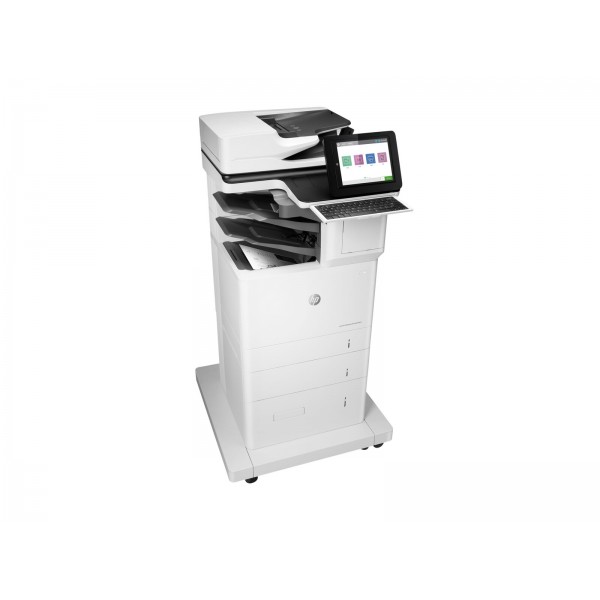 HP LaserJet Enterprise Flow MFP M635z — monokromatska večfunkcijska laserska naprava, format 216×864 mm (A4), hitrost tiskanja 61 strani/min, kapaciteta 3200 listov, povezava USB in LAN.