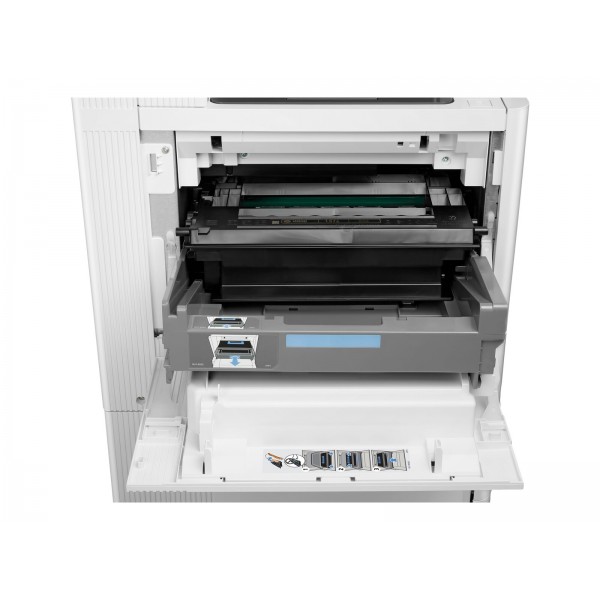 HP LaserJet Enterprise MFP M635h, črno-bela laserska vse-v-enem naprava, format A4 (216 × 864 mm), hitrost tiskanja 61 strani/min, hitrost kopiranja 61 strani/min, kapaciteta 650 listov, povezava USB in LAN