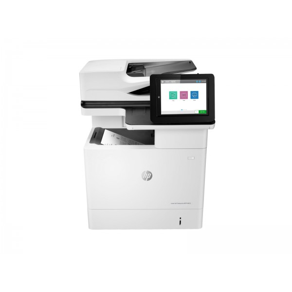 HP LaserJet Enterprise MFP M635h, črno-bela laserska vse-v-enem naprava, format A4 (216 × 864 mm), hitrost tiskanja 61 strani/min, hitrost kopiranja 61 strani/min, kapaciteta 650 listov, povezava USB in LAN