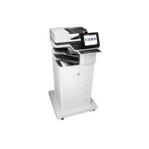 HP LaserJet Enterprise Flow MFP M636z — enobarvni laserski večfunkcijski tiskalnik za A4 (216×864 mm), do 71 ppm pri kopiranju in 71 ppm pri tiskanju, s kapaciteto 650 listov ter vmesniki USB, LAN, Wi‑Fi in Bluetooth.