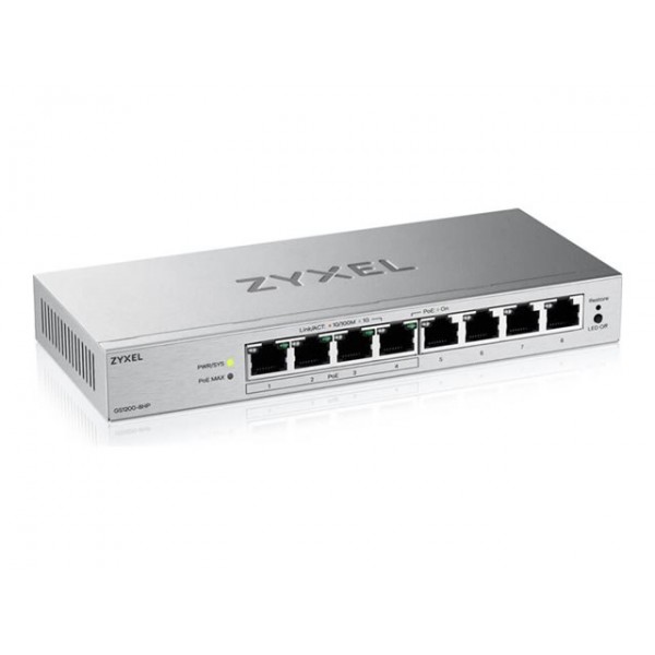 ZYXEL GS1200-8HP V3 8-portni Gigabit PoE+ switch (omrežni preklopnik)