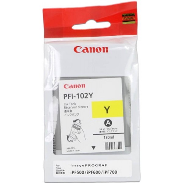 ČRNILO CANON PFI-102 RUMENO ZA IPF500/600/700 130ml