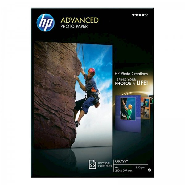 PAPIR HP ADVANCED GLOSSY PHOTO ZA DJ, A4, 25 LISTOV, 250g/m2