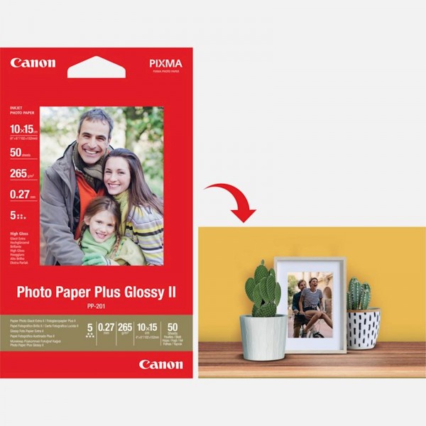 Papir CANON PP-201s (10x15 cm); 10x15 / high gloss / 265gsm / 50 listov