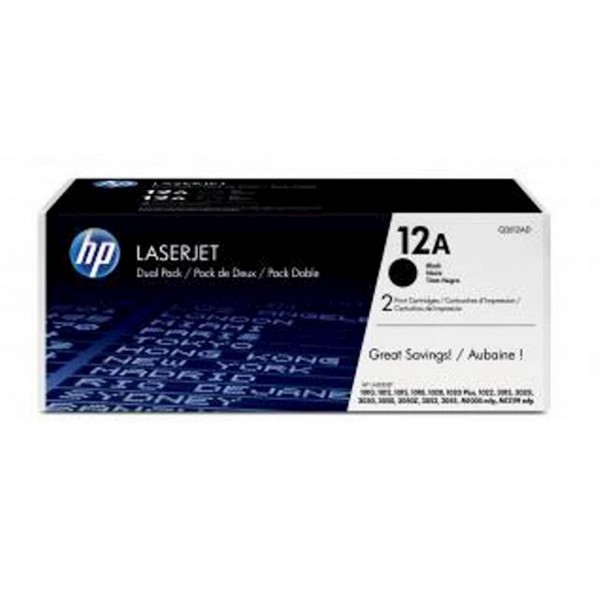TONER HP 12A ČRN DVOJNO PAKIRANJE ZA LJ 1010/12/15/18/20/30