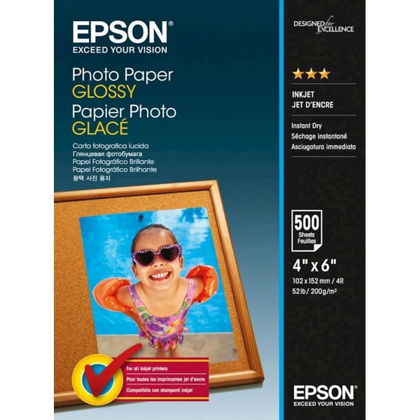 PAPIR EPSON GLOSSY 10x15cm, 500 LISTOV, 200g/m2