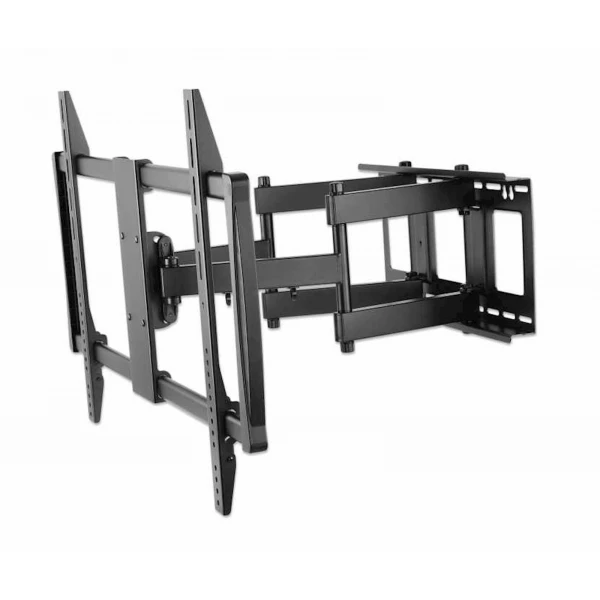 Stenski TV nosilec roka 60''-100' MANHATTAN, 80kg, dvojna roka, naklon -15°do 5°, črne barve