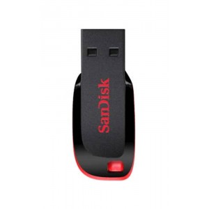 USB DISK SANDISK 16GB CRUZER BLADE, 2.0, črno-rdeč, brez pokrovčka