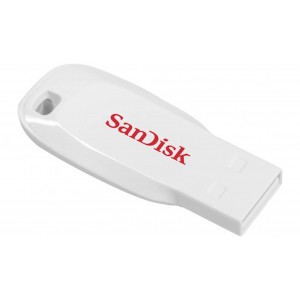USB DISK SANDISK 16GB CRUZER BLADE BELA, 2.0, bel , brez pokrovčka