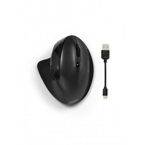 Miška PORT ergonomska, WL/BT, polnilna, vertikalna