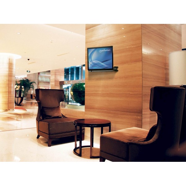 Stenski plinski nosilec roka 21''-60'' MANHATTAN, 30kg, tro sklepni, naklon ±10°, črne barve