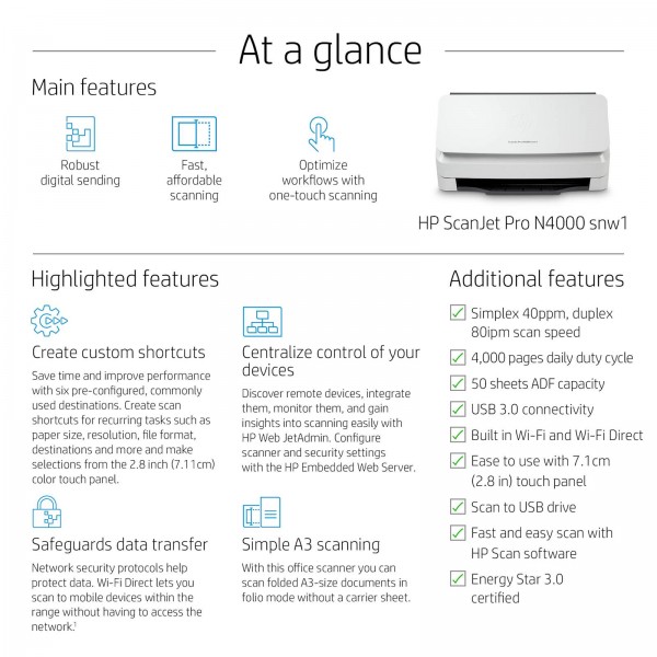 Optični čitalnik HP ScanJet Pro N4000 snw1