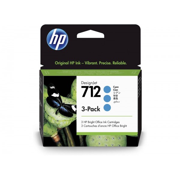 ČRNILO HP CYAN 712 ZA DESIGNJET STUDIO/STEEL/T230/T630/T650 29ml; 3 PACK