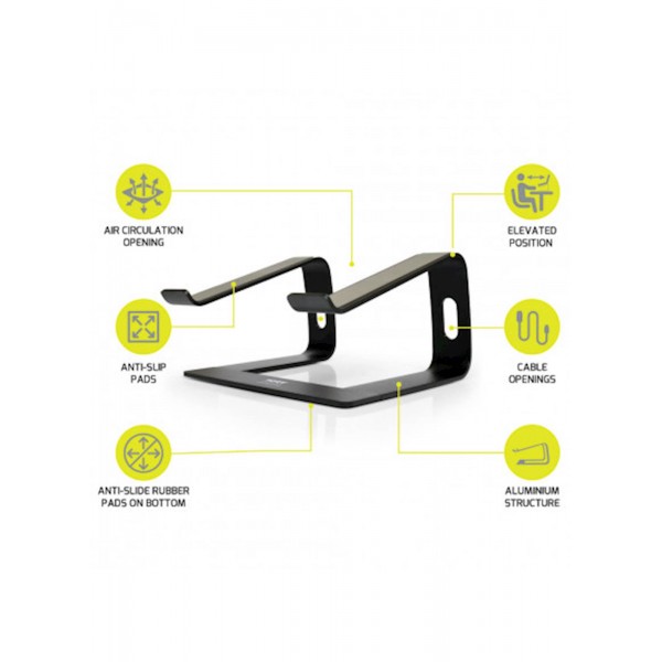 Stojalo PORT za prenosnik do 15" aluminij / ergonomska