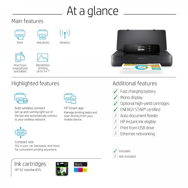 Prenosni brizgalni tiskalnik HP OfficeJet 200 Mobile