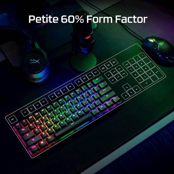 Tipkovnica HP HyperX Alloy Origins 60 RGB, manjši format, mehanična, HyperX Red, linear, US Tipkovnica HP HyperX Alloy Origins 60 RGB, manjši format, mehanična, HyperX Red, linear, US