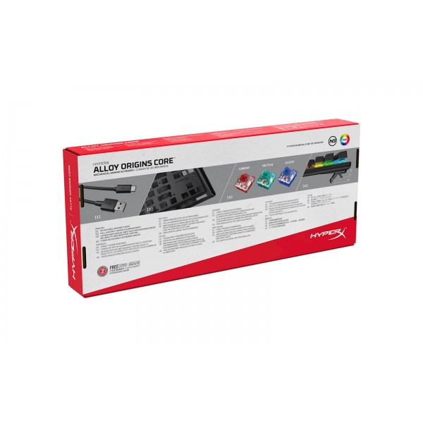 Tipkovnica HP HyperX Alloy Origins Core RGB, mehanična, HyperX Red Switch, linear, US Tipkovnica HP HyperX Alloy Origins Core RGB, mehanična, HyperX Red Switch, linear, US