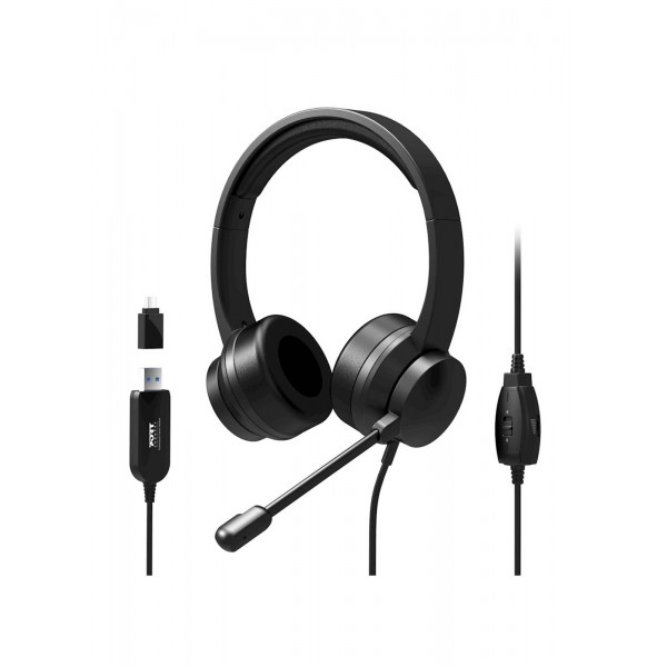Slušalke z mik. PORT Comfort Office, USB-A / USB-C Slušalke z mik. PORT Comfort Office, USB-A / USB-C