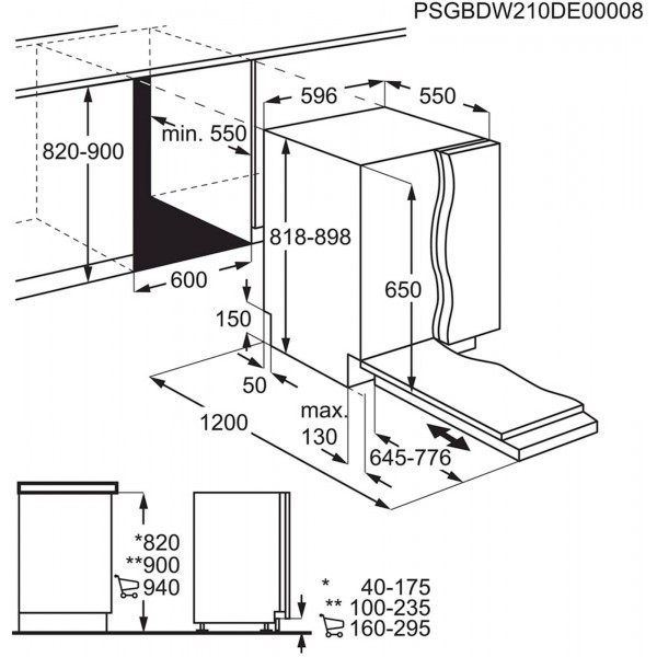 Vgr. pomivalni stroj Electrolux EES48200L, inverter, 700 Maxi Flex