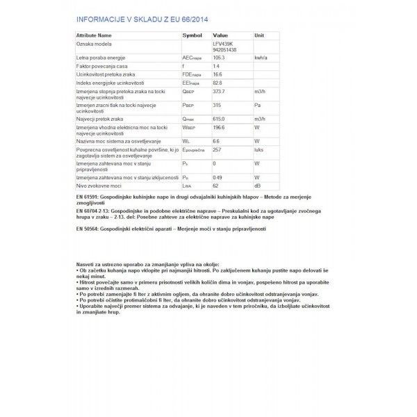 Kuhinjska napa Electrolux LFV439K, 90 cm, črna