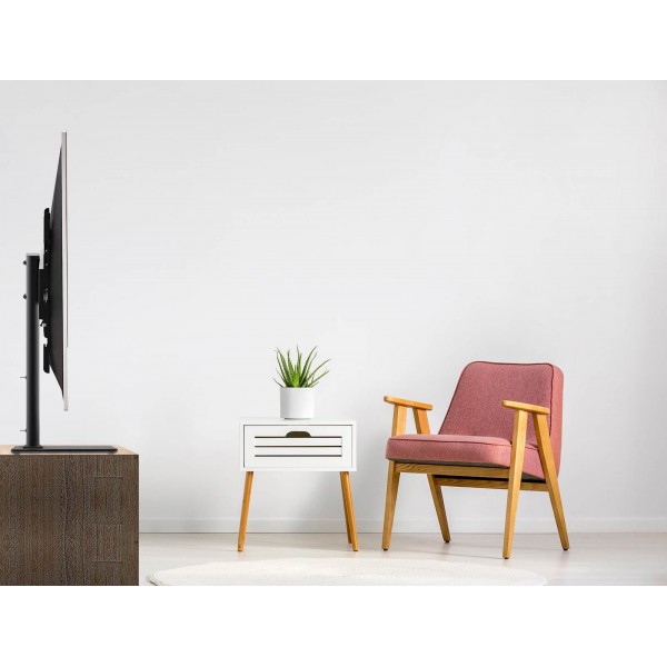 Namizni TV nosilec 32''-65'' MANHATTAN 45kg, po višini nastavljiv, črne barve