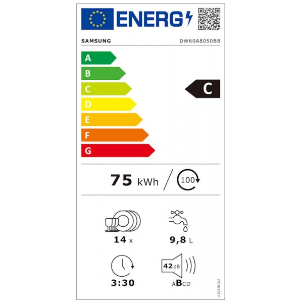 Vgr. pom. stroj Samsung DW60A8050BB/EO, 42 db Vgr. pom. stroj Samsung DW60A8050BB/EO, 42 db