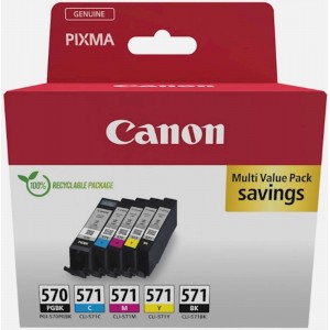 KOMPLET CANON PGI-570 / CLI-571 MG5750 MULTI (ČRN,PIGMENT ČRN, CYAN, MAGENTA, RUMEN)