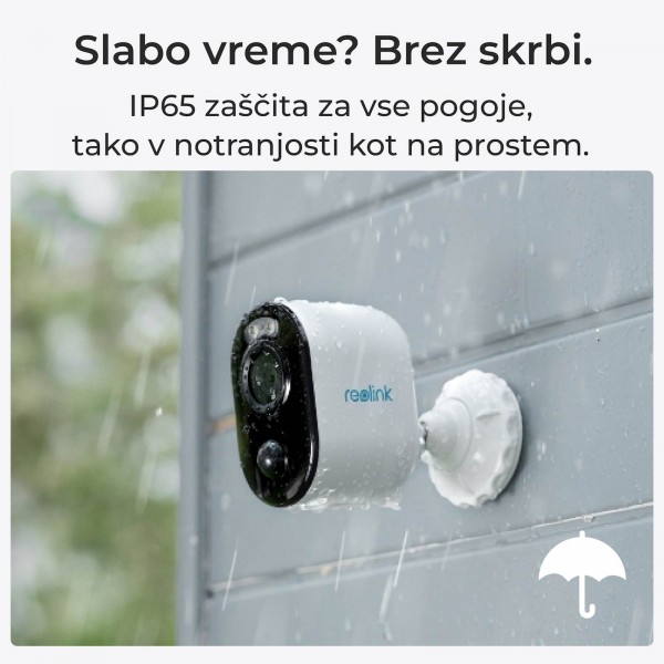 Reolink IP Kamera Argus serija B310 3MP, Baterijska, Nočno snemanje, LED luč, Wi-FI