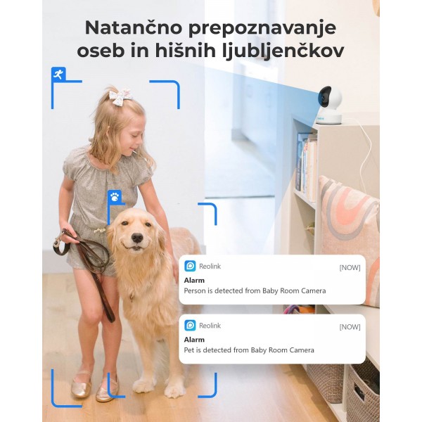 Reolink IP Kamera  E serija E330 Wi-fi, Notranja, 5MP, Auto sledenje,Bela