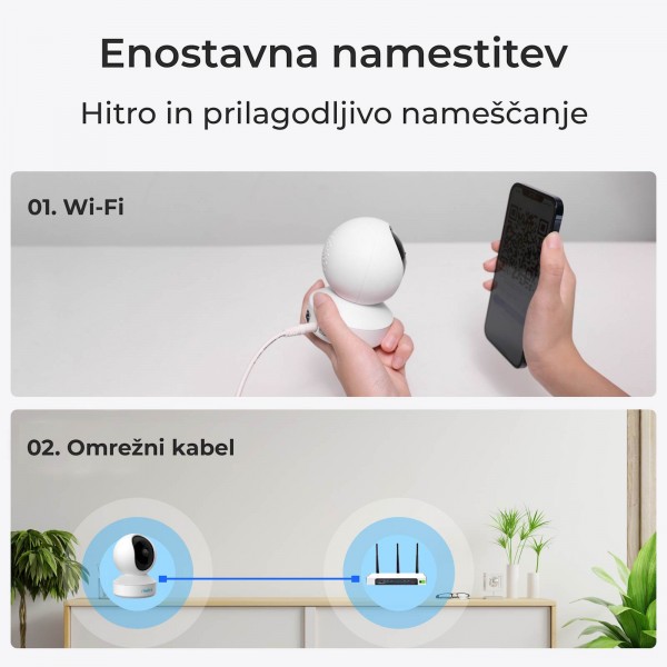 Reolink IP Kamera  E serija E320 3MP, notranja, Pan&Tilt, enostavna namestitev, wi-fi