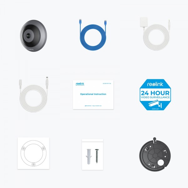 Reolink IP kamera fisheye seerija W520 6MP, Notranja Fisheye kamera, 360° pogled