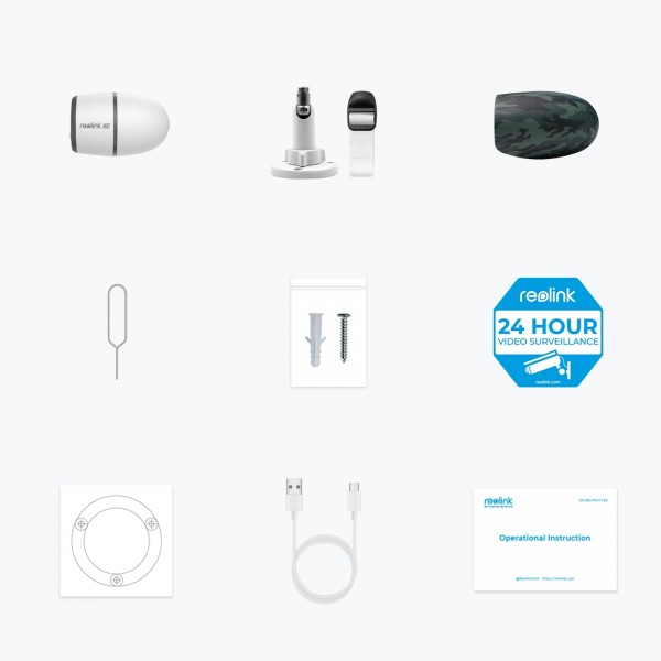 Reolink IP Kamera GO serija G340 4K 8MP, Zunanja, Baterijska, 4G LTE, Odstranjljiva baterija.