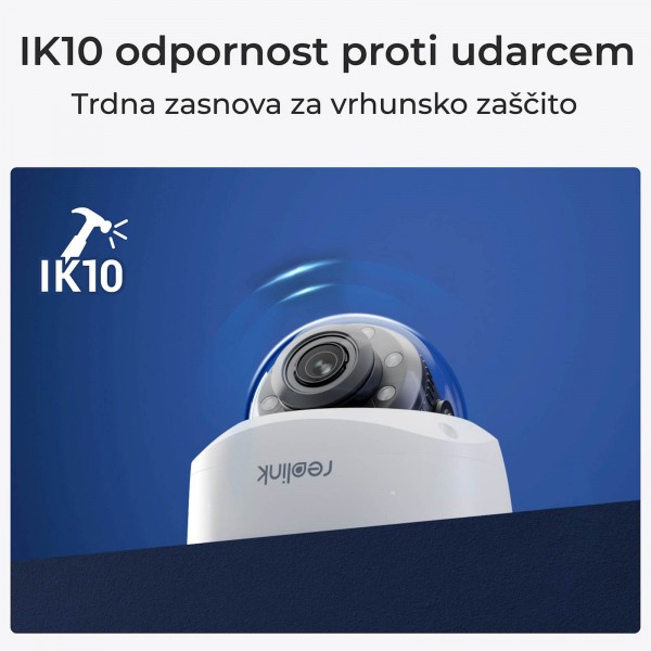 Reolink Ip Kamera serija P437 4K, Zunanja, IK 10 odporna, 5x optični zoom, POE
