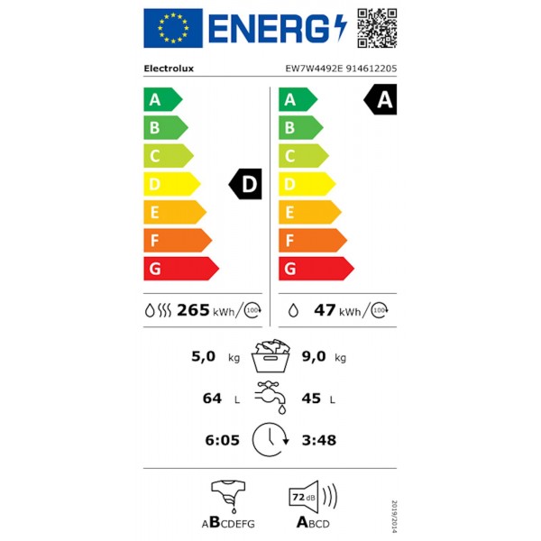 Pralno sušilni stroj Electrolux EW7W4492E, 9+5 kg, inverter motor, para Pralno sušilni stroj Electrolux EW7W4492E, 9+5 kg, inverter motor, para