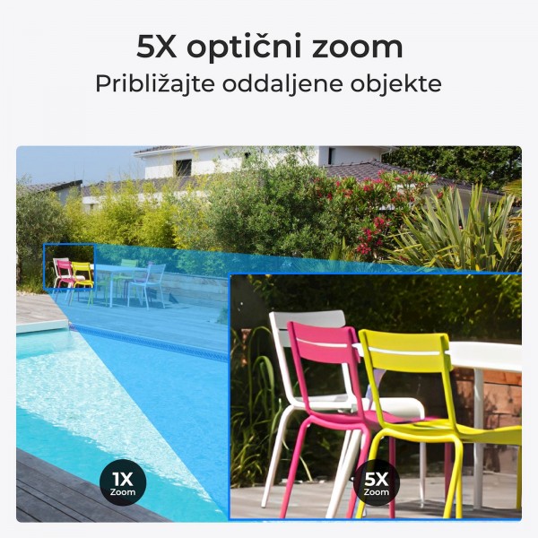 Reolink IP Kamera P840 4K, 8MP, PTZ, 360° Pan & 90° Tilt, 5x zoom, Barvni nočni vid, POE Reolink IP Kamera P840 4K, 8MP, PTZ, 360° Pan & 90° Tilt, 5x zoom, Barvni nočni vid, POE