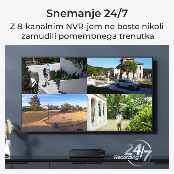Reolink NVR snemalnik NVS8-5MD4 5MP, 8 kanalni NVR, 2TB HDD, 4x kamera POE Reolink NVR snemalnik NVS8-5MD4 5MP, 8 kanalni NVR, 2TB HDD, 4x kamera POE