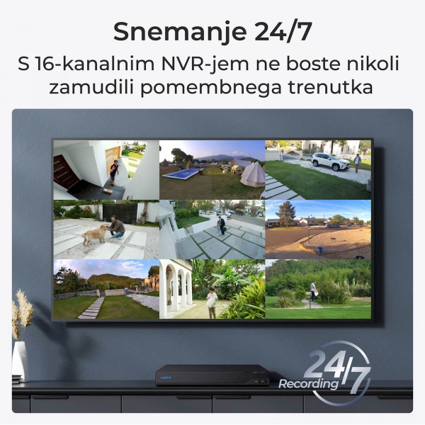 Reolink NVR snemalnik NVS16-12MB8 4K, 12MP, 16 kanalni NVR, 4TB HDD, 8x kamera POE Reolink NVR snemalnik NVS16-12MB8 4K, 12MP, 16 kanalni NVR, 4TB HDD, 8x kamera POE