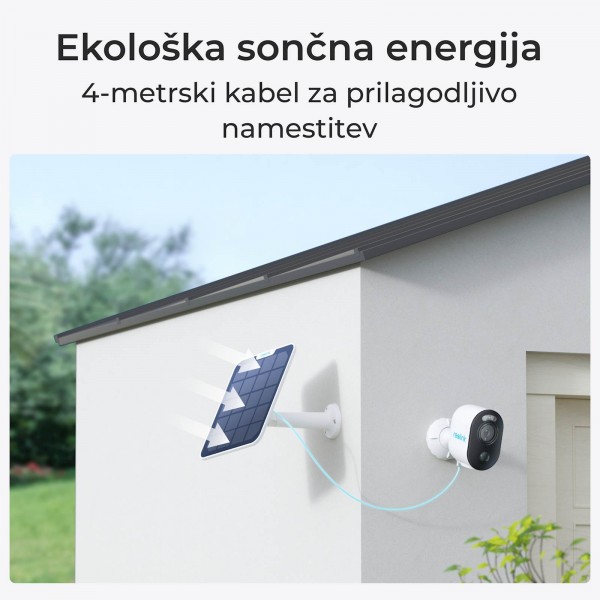 Reolink IP Kamera Argus serija B310 Komplet z Solarnim panelom, Baterijska, Nočno snemanje.