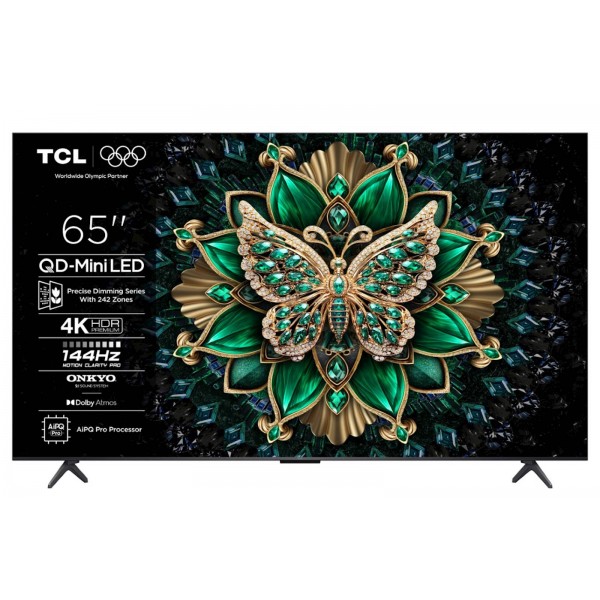 TCL 4K QD-Mini LED TV 65C61K, Google TV, 144Hz, Onkyo zvok z Dolby Atmos