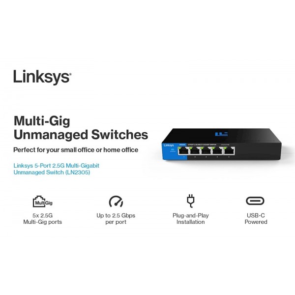 Linksys SB 5 portno stikalo 2.5G