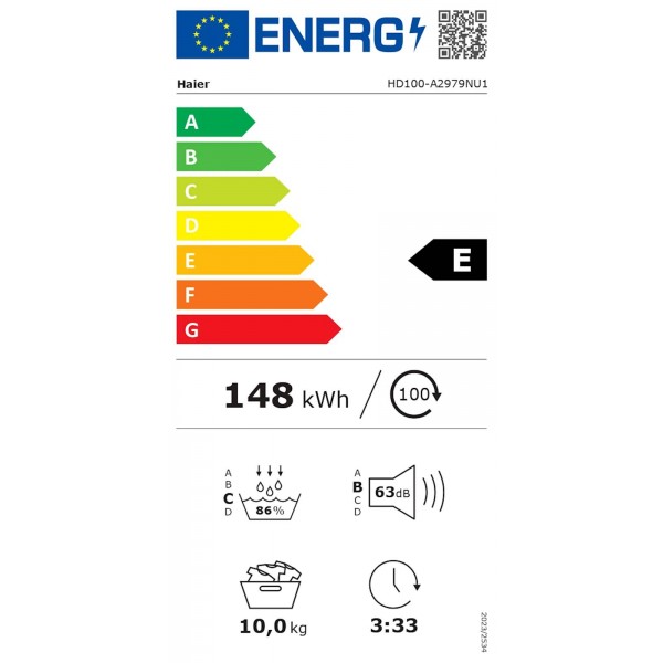 Sušilni stroj HAIER HD100-A2979NU1-S, 10kg, (toplotna črpalka) Sušilni stroj HAIER HD100-A2979NU1-S, 10kg, (toplotna črpalka)
